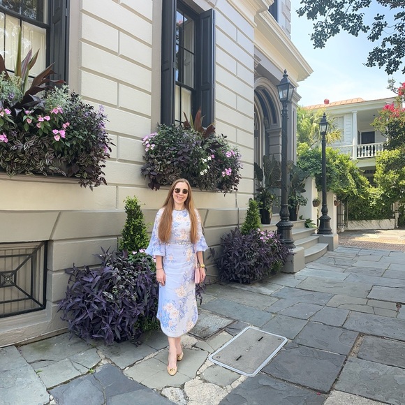 ZIMMERMANN Postcard midi dress size 0= US 2/4 *light discoloration spots on back - Picture 5 of 15